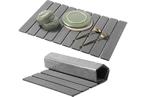 OSTYEL Alfombrilla de goteo para platos, 60 x 40 cm, alfombrilla de tierra de diatomeas que absorbe el agua, alfombrilla plegable para fregadero, alfombrilla de secado rápido, alfombrilla de cocina para