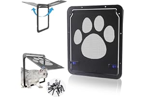 UGBO Chatiere pour Chat Trappe pour Chien Chattiere Porte Chat Automatique Isolante Chatières pour Chats 24 x 29 cm Chatière à Chat Noir Facile à Installer Verrouillable pour Petit Moyen Chat Chien