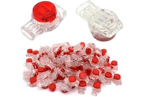 CTRICALVER Verrou Connecteur UR Connexion de la Ligne téléphonique Connecteur de Regroupement 3 Ports / 3 noyaux 50 pièces （Rouge）