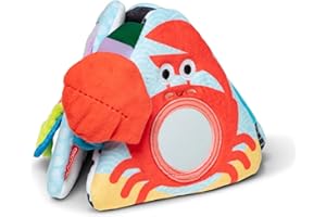 Melissa & Doug Giocattolo per Bebè Triangolo Pancia in Giù Oceano, Giocattolo Sensoriale Morbido con Diversi Materiali, Specchio, Gioco da Pavimento per Neonati Fino ai 6 Mesi