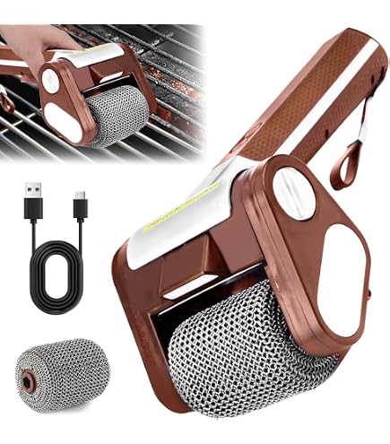 Carlisle 4002600 Spazzola Per Grill Broiler Master - Setole In Acciaio Al Carbonio Su Due Lati, Raschietto Metallico, Manico In Legno Da 77,5 Cm
