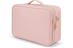 TAYQWIHEVA Trousse Maquillage Professionnel Grande Sac de Maquillage Femme Trousse à cosmétiques Vanity et Trousses à Maquillage Organisateur de Maquillage, Rose