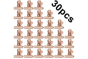 WUZILIN 30PCS Graffette Bulldog piccole, Clip multifunzione per staffe per foto, ufficio e cucina (Oro rosa 22mm)