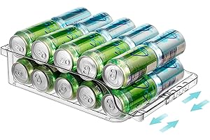 BingoHive 1 Pezzi Organizzatore di Lattine di Soda Regolabile in Larghezza Trasparente per Frigorifero Dispenser di Lattine di Soda Espandibile per Birra Soda Espandi Organizer Cucina Dispensa