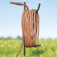 TRI Schlauchhalter, Gartenschlauchhalter, Aufhängemöglichkeit, Geräteschuppen, Gartenschlauchständer, Erdspieß, , Metall…