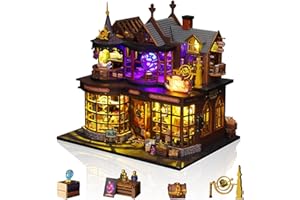 Foyucool Kit de Miniaturas para Adultos, Casa de Muñecas Completa con Accesorios, Maqueta de Madera DIY para Construir, El Regalo Ideal para Navidad o cumpleaños, La Casa del Tesoro​