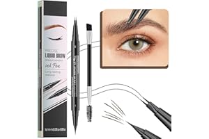 ZIPYEEOU Eyebrow Pencil, Dual Ended Eyebrow Pen, New Upgraded Waterproof Smudgeproof Eye Brow Pencil, Eyebrow Dye Tool with Brow Brush, for Natural Looking Defined Eyebrows