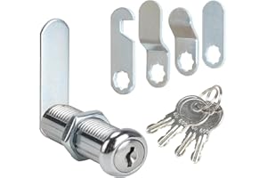 Luabue Serratura Cassetta Postale 40 mm Serratura per Cassetta Delle Lettere con 4 Chiavi e 5 Diverse Linguette di Dhiusura Serratura a Leva Serratura per Mobili Armadio Porte Cassetti (40mm)