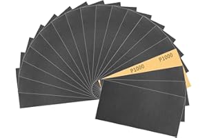 Sruhrak 30 Pezzi Carta Abrasiva 93x230mm Impermeabile Carta Vetrata Grana 1000 Levigatura per la Lucidatura Fine di Legno, Metallo, Resine e Plastica