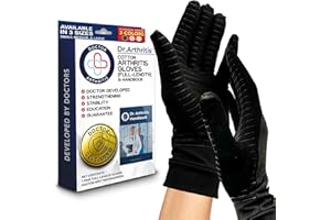 DR. ARTHRITIS Doctor Developed Full Length Arthritis Copper Compression Gloves and Doctor Written Handbook (Medium)