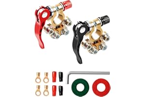 NETONDA 2PCS Connecteur Borne de Batterie 12v Cosse Batterie 4 Voies Bornes de batterie Positive et Négative Connecteur Batterie pour SAE/JIS Type A Voitures Camions Autobus Camping-cars