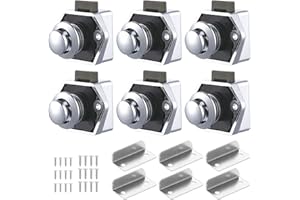 ANGELIA COMEAUX 6 Stück Schloss für Wohnwagen, Druckknopf für Möbel, Schubladen, RV, Yacht, Boot, Wohnwagen - ohne Schlüssel (Silber)