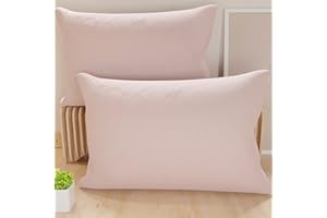 PETTI Artigiani Italiani - Par de Fundas de Almohada 50x70 cm, Pareja de Funda de Cojín Lisas Polvo Claro, 100% Microfibra Hipoalergénica, Made in Italy