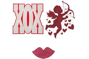 Unique Party 62625 - Assorted Mini Glitter Valentine Decorations, Pack of 6