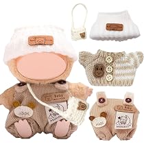 Strickpuppenkleidung-Set Für 17 Cm Puppen – 3 Komplette Outfits Mit Mütze, Pulli, Hose, Schal, Schuhen & Brille