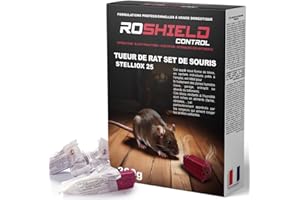 Roshield Stelliox 12 Blocs de Poison Appât Tueur de Rats et de Souris à Action Rapide - Intérieur, Extérieur pour Station d'Appât pour Rongeurs Packs de Recharge (300g)