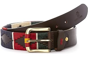 HD DHISPANIA Cinturon hombre cuero- hecho a mano- cinturon de polo argentino de piel autentica- son bordados a mano con una amplia gama de tallas entre ellas : T/95-T/100-T/105-T/110-T/115-T/120.