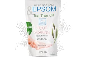 Epsomsalt med Tea Tree-Olja – För Bad & Fotbad – Fräsch Hud & Avslappning – 1000 g