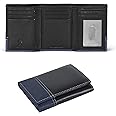 Mens Rfid Blocking Handmade Genuine Leather wallet Trifold Multi 7 CREDIT CARD + ID Window Slim Wallets for men by Estalon