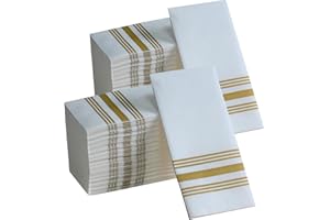 YIDUHAO Gold Napkins,Disposble Cloth Like Napkins, Dinner Napkins,Disposble Hand Towels, Linen-Feel Paper Napkins,100Count