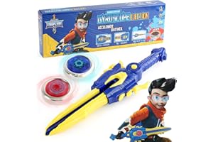 TUKIIE Bey Battle Spielzeug, Burst Gyro mit Heiliges Schwert Starter, 2 Metall Kreisel mit LED-Licht, Kampfkreisel Set für Kinder ab 6 Jahren - S303-2B-Blau