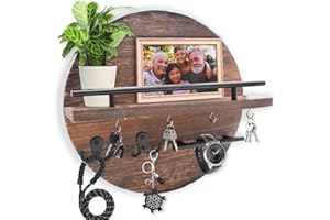 DAAIXC Stile Rustico In Legno Circolare Portachiavi Da Parete, Adatto Come Decorazione Per L'Ingresso Principale, La Camera Da Letto, L'Ufficio E La Cucina Porta Chiavi Da Muro Per Casa.