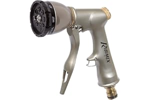 RIBIMEX Ribiland 07363 - Pistolet d'Arrosage Multifonction - En Laiton - 8 Types de Jets - Beige