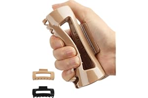 lulir Soft Hair Clip, Elastische Haarklammer 2 Stück, Haarspangen Damen 11cm,Rutschfest & Leicht, Große Haarspange für Dickes & Dünnes Haar, Perfekt für Arbeit,Freizeit& Feste(Schwarz+ Kaffee)