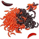 Leurres Souples Vintage RATTLE TAIL ROSIE - Pack De 3 Vers Noirs Pour Pêche En Eau Douce