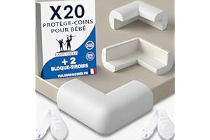 HAPPY CHLEA Coin de Table Protection Bebe - Protecteurs d'Angle de Sécurité pour Enfants et Bébé - Protection Bebe Maison avec Technologie "Active Foam" - EN CADEAU 2 sécurité placard enfants (Blanc Ivoire)