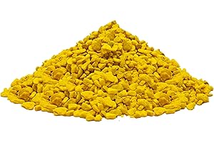BMDP - Piedra Coloreada Decorativa - Piedras Acuario – Piedras Decorativas - Gravilla para Plantas Y Macetas – Pecera – Terrario Plantas – Decoracion Jardin Exterior -Grano 6-9 mm (5, Amarillo)