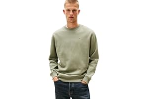 Tommy Jeans Uomo Felpa Regular Fit Flag Fleece Scollo Rotondo