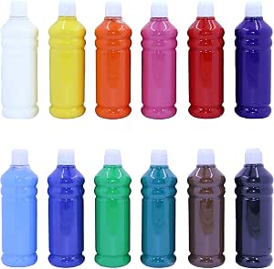 Peintures Acryliques Bastelzone – Lot De 6 Couleurs Fluo, Haute Pigmentation, Pour Toile, Bois, Papier…