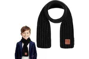 ADLABLD Warm Scarf for Kids, Cute Winter Scarves for Boys & Girls Black Knitting Scarf for Kids Child Winter Neck Warmer(Red)