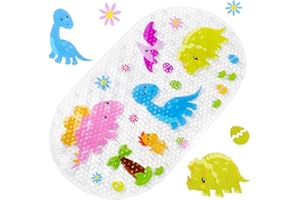 Baozun Mata do wanny, antypoślizgowa mata pod prysznic, mata do wanny, mata łazienkowa, antypoślizgowa, 69 * 39cm (wzór dinozaura)
