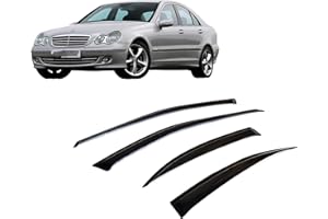 CarJoy Deflettori d'aria deflettori per finestrini laterali, compatibili con Mercedes C Class 240 W203 2000 – 2005, parapioggia, deflettori auto, 4 pezzi