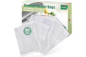 KitchenBoss Sacs Sous Vide Alimentaire 80 Sachets：Sac Sous Vide Gaufré 15 x 25 cm (40) /20 x 30 cm (40), Sachet Sous Vide Alimentaire 175 µm, Sacs de Mise Sous Vide Alimentaire pour Machine Sous Vide