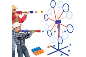AONTESS Shooting Games Toy for Kids 5 6 7 8 9 10+ Years Old with 2pk Air Guns & 56 Bullets - Rotating Target for Shooting Practice - Ideal Boy Gift