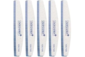 DERSHARA Lima De uñas Profesional Gel Acrílico Limas uñas 100/180 grit Bloque de pulido Doble cara papel de lija esmerilado Pulido Manicura - 15 Piezas (100/180)