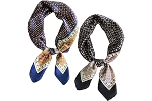 TYFGRT 2 Stück Herren-Seidenschal, Herren-Vintage-Quadratschal, Schal Mit Geometrischem Muster, Kleidungs-Dekorschal, Winddichter Gesichtsschal, Modischer Kopfschal