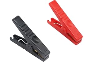 CERRXIAN Zaciski krokodylkowe, 2 sztuki, zaciski krokodylkowe, duże, izolowane zaciski do akumulatora, izolowane