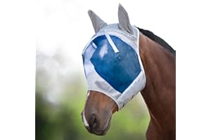 Harrison Howard CareMaster Masque Anti-Mouches Protection Anti-UV avec Oreilles Bleu hawaïen Pur-Sang (M)