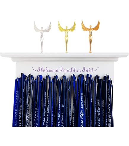 1set Hockey Medal Holder Troy Shelf Display With 12 Hooks Metal Medal Hanger Wall Mount Stand Hold 60 Sports Medals Organizer Rack Shelf Men Women Awards - View #6