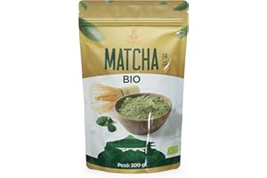 SNADI Matcha ekologicznej herbaty [najwyższej jakości]. 200g zielonej herbaty BIO w proszku importowanej z Japonii (Kyoto). Zielona herbata Matcha 100% naturalna i organiczna mielona na kamieniu.