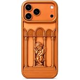 Coverzone iPhone 17 Pro Max ile Uyumlu 3D Melek Fig&uuml;rl&uuml; Kabartmalı Telefon Kılıfı, Kamera Korumalı L&uuml;ks Tasarım Darbe Emici K