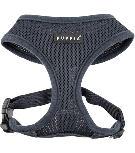 Puppia Soft Vest Harness B II Schwarz Größe L - Hundegeschirr, 90 G, Weich & Bequem