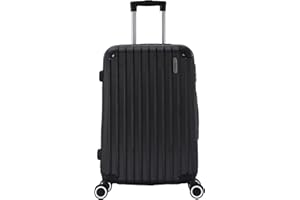 TROLLEY ADC - Valise Cabine 55x34x23 - Rigide, Légère 2,5 Kg - 39 litres - 4 Doubles Roues Silencieuses - Maniable, Pratique et Étanche - Collection Corner - Noir