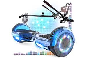 RCB Hoverboard i zestaw gokartów dla dzieci, segway z zestawem hoverkart, deskorolka z Bluetooth i diodami LED, solidne siedzisko, prezent dla dzieci i nastolatków
