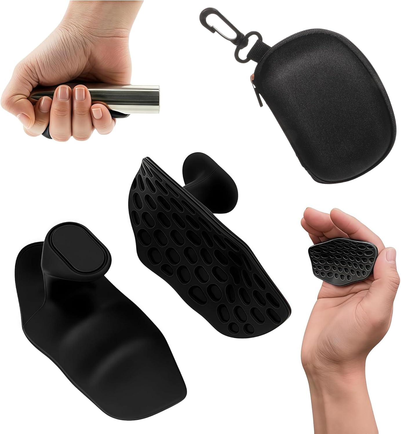 X2 Puños antideslizantes para fitness – Almohadillas de agarre ergonómicas de silicona para entrenamiento de fuerza, crossfit y dominadas – Protector de manos sin dedos para hombre y mujer