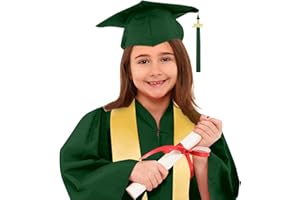 GENERIC Graduation Cap and Gown Set for Kids, 2025 Unisex Boys Girls Preschool Kindergarten Matching Hat, Tassel, Graduation Sash Primary School Dress Up Props 4 Piece Set